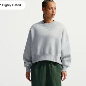 Nike Phoenix Fleece Over-Oversized Crewneck Sweatshirt Gray Size M